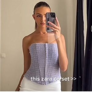 (Sold) NWT Zara Purple Tweed Corset (XS, S)